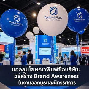 บอลลูนโฆษณาพิมพ์ชื่อบริษัท: วิธีสร้าง Brand Awareness ในงานออกบูธและนิทรรศการ