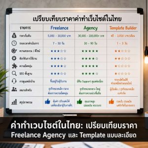 ค่าทำเวบไซต์ในไทย: เปรียบเทียบราคา Freelance Agency และ Template แบบละเอียด
