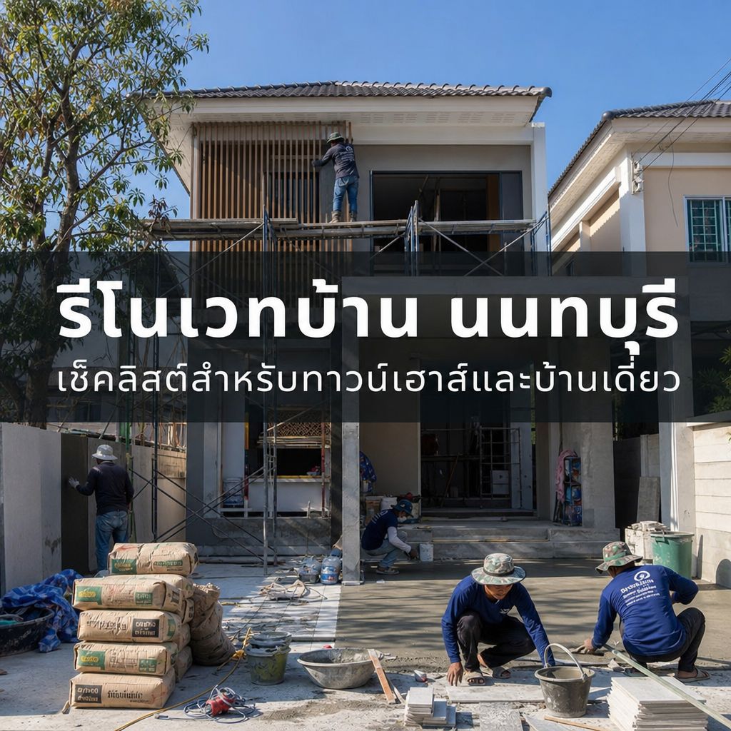 รีโนเวทบ้านนนทบุรี: เช็คลิสต์และขั้นตอนสำหรับบ้านทาวน์เฮาส์และบ้านเดี่ยวในนนทบุรี